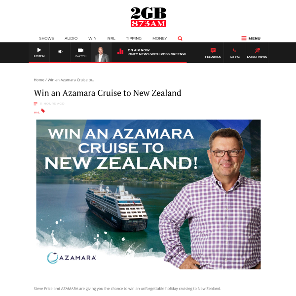 Win a 15-Night Cruise for 2 to New Zealand