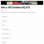 Win a 1972 Holden HQ GTS valued at $120,000!