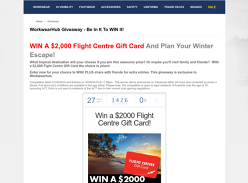 Win a $2,000 Flight Centre Gift Card