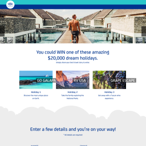 Win a $20,000 dream holiday!