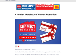 Win a $2000 Chemist Warehouse gift voucher