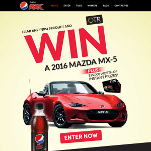 Win a 2016 Mazda MX-5 or 1 of 150 $100 Eftpos gift cards!