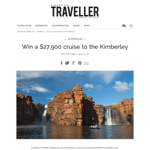 Win a $27,900 cruise to the Kimberley!