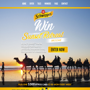 Win a 3-night sunset retreat in Broome + a $500 eftpos gift card to be won every week! (Purchase Required)