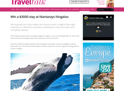 Win a $3000 stay at Mantarays Ningaloo