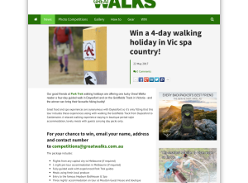 Win a 4-day walking holiday in Vic spa country!