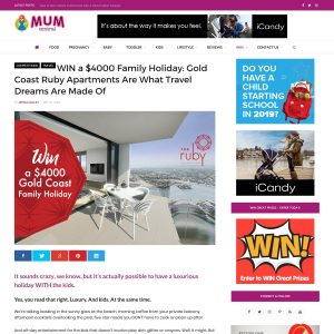 Win a $4000 Gold Coast Family Holiday