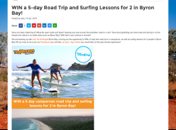 Win a 5-day Road Trip and Surfing Lessons for 2 in Byron Bay