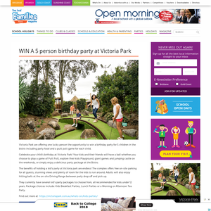 Win a 5 person birthday party at Victoria Park
