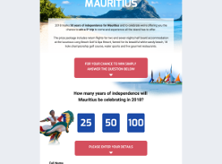 Win a 5-star holiday to the beautiful tropical island of Mauritius