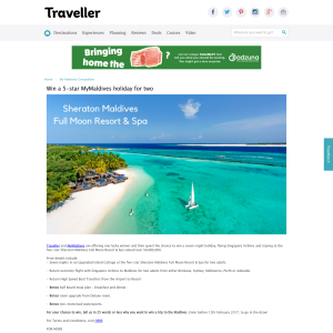Win a 5-star Maldives holiday for 2!