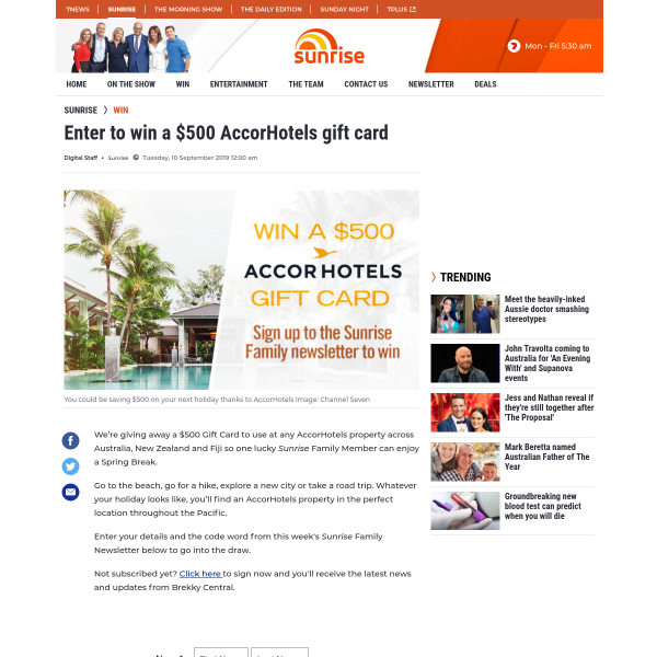Win a $500 Accor Hotels gift card