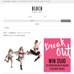 Win a $500 Bloch online gift voucher!
