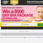 Win a $500 Day Spa Package for Mother's Day