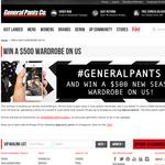 Win a $500 General Pants Co. wardrobe! (Instagram Required)
