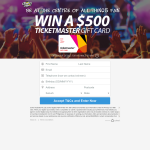 Win a $500 Ticket Master Voucher