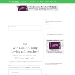Win A $5000 King Living Gift Voucher