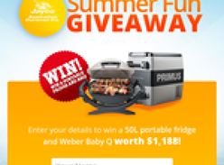 Win a 50L Portable Fridge and Weber Baby Q