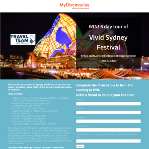 Win a 6 day tour of Sydney Vivid Festival 2018 for two adults