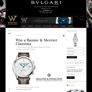 Win a Baume & Mercier Classima watch!