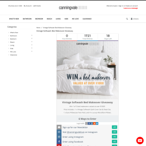 Win a bed makeover valued at over $1,000!
