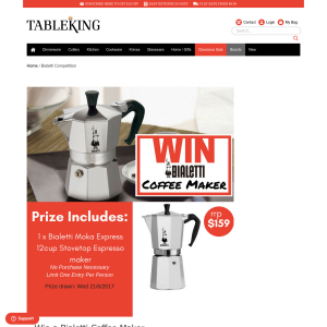 Win a Bialetti Coffee Maker