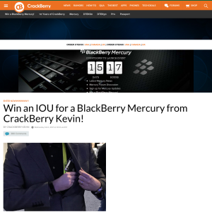 Win a Blackberry Mercury smartphone!