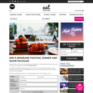 Win a Brisbane Festival show & dinner package