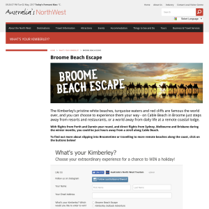 Win a Broome beach escape!