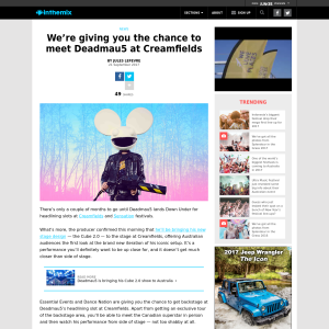 Win a chance to meet Deadmau5 at Creamfields