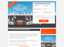Win a Coates Hire Championship Weekend