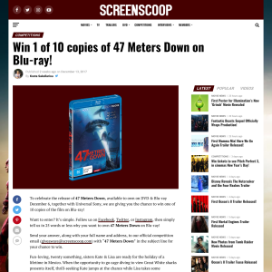 Win a copy of 47 Metres Down on bluray