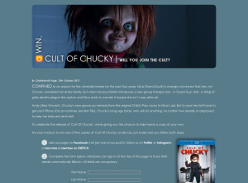 Win a copy of Cult of Chucky on bluray
