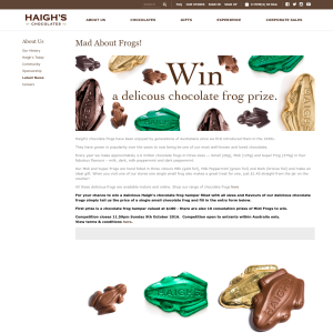 Win a delicious chocolate frog prize!