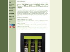 Win a Delicious Cold Pressed Oils and Vinegar Gift Pack
