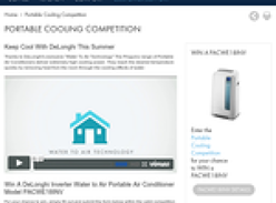 Win a DeLonghi Inverter Water to Air Portable Air Conditioner!