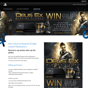 Win a 'Deus Ex Mankind Divided' custom PlayStation 4!