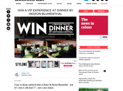 Win a 'Dinner by Heston Blumenthal' VIP Experience for 2 in Melbourne