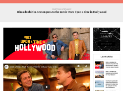 Win a Double In-Season Pass to the Movie Once Upon a Time in Hollywood