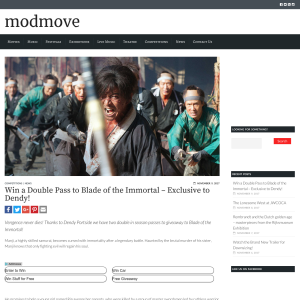 Win a Double Pass to Blade of the Immortal