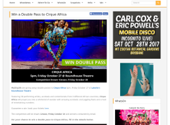 Win a Double Pass to Cirque Africa