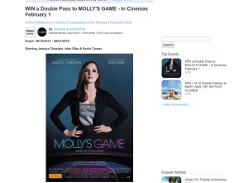 Win a Double Pass to Molly's Game