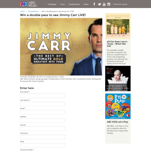 Win a double pass to see Jimmy Carr Live