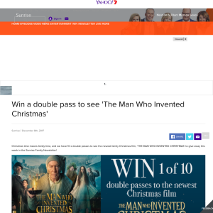Win a double pass to see 'The Man Who Invented Christmas'