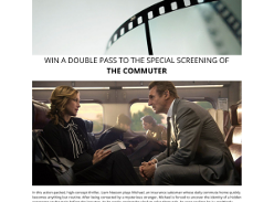 Win a double pass to the special screening of The Commuter
