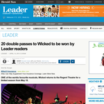Win a double pass to Wicked to be won by Leader readers