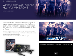 Win a DVD copy of 'The Allegiant' + Hydrofoil Minidrone!