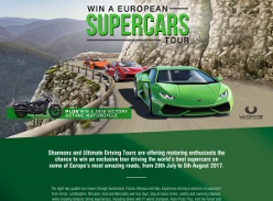 Win a European Supercars Tour + win a 2016 Victory Octane Motorcycle!