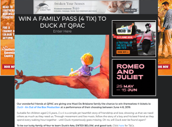 Win a Family Pass  tix to Duck at QPAC