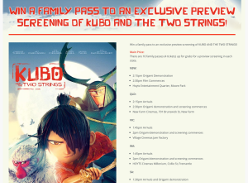 Win a family pass to an exclusive preview screening of 'Kubo & the Two Strings'!